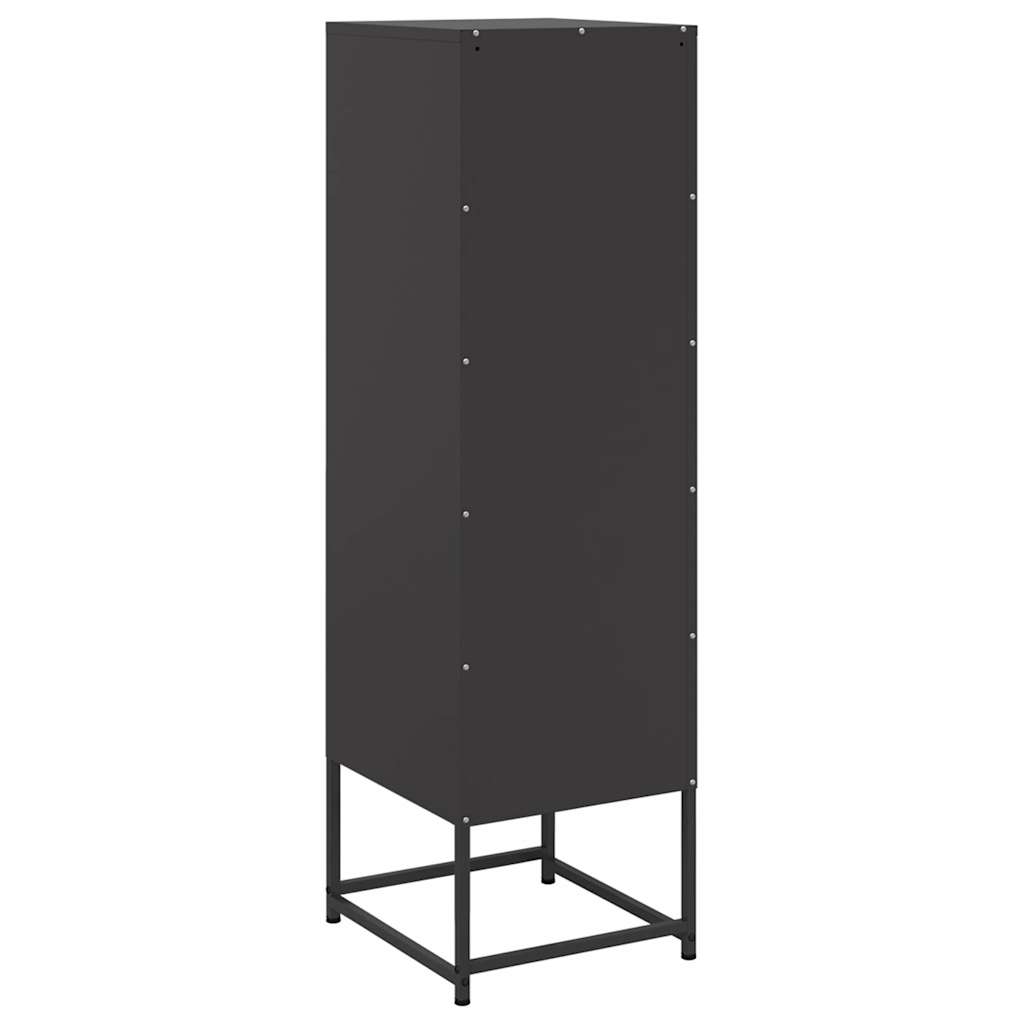 Vidaxl Szafka, Czarna, 36X39X123 Cm, Stal