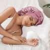 Long Satin Bonnet - Double Layer Reversible Silk Bonnet for Long Hair Women Sleeping Cap with Tie Band