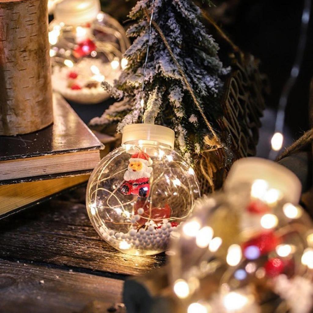 Christmas Transparent Wish Ball Curtain Lights, LED Snowman Decorative String Lights, Holiday Atmosphere Lighting