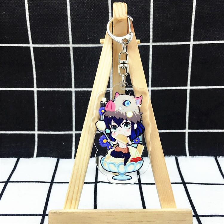 Anime Games Key Rings Demon Slayer Cartoon Character Acrylic Keychain Metal Decoration Accessory Gift Pendant