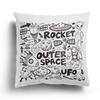 Fashion Black and White Star Astronaut Pillowcase Sofa Cushion Cover Home Living Room Decoration Cartoon Pattern