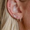 4pcs Set Charm Stainless Steel Ear of Wheat Inlay Zircon Imitation Pearl Tassel Hoop Earrings Ear Bone Nail for Women Jewelry