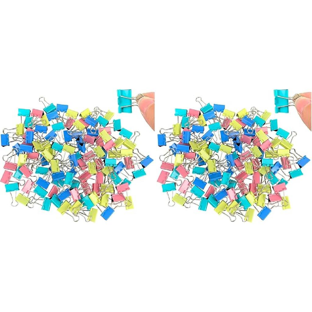 120 Pcs Colored Binder Clips, 3/4inch(19mm), Small Size for Office Supplies, 4 Vibrant Colors