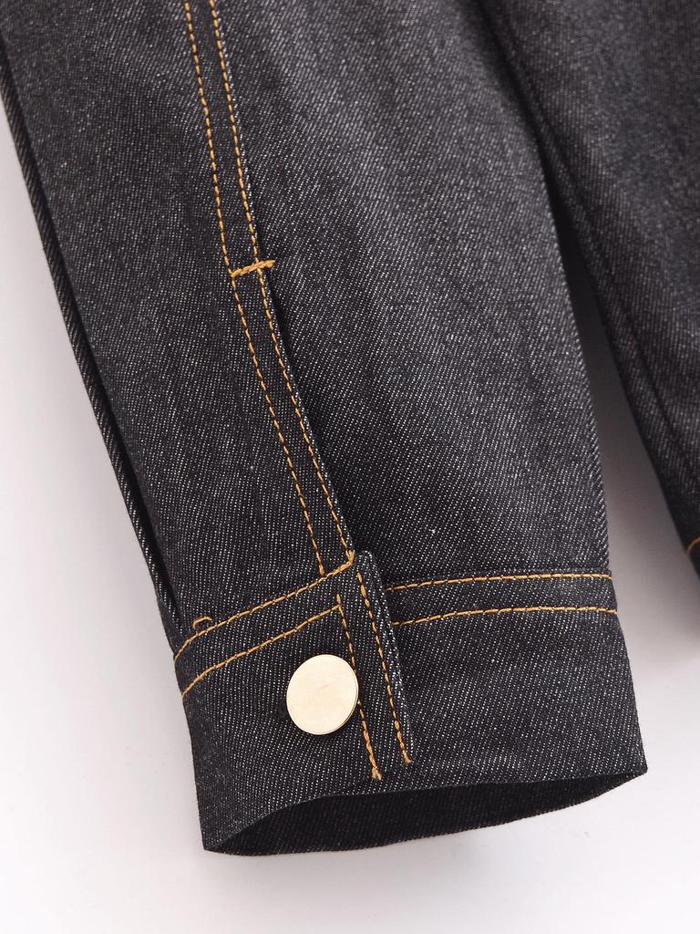 2025 Spring Women's Casual Denim Shirt and Pants Set