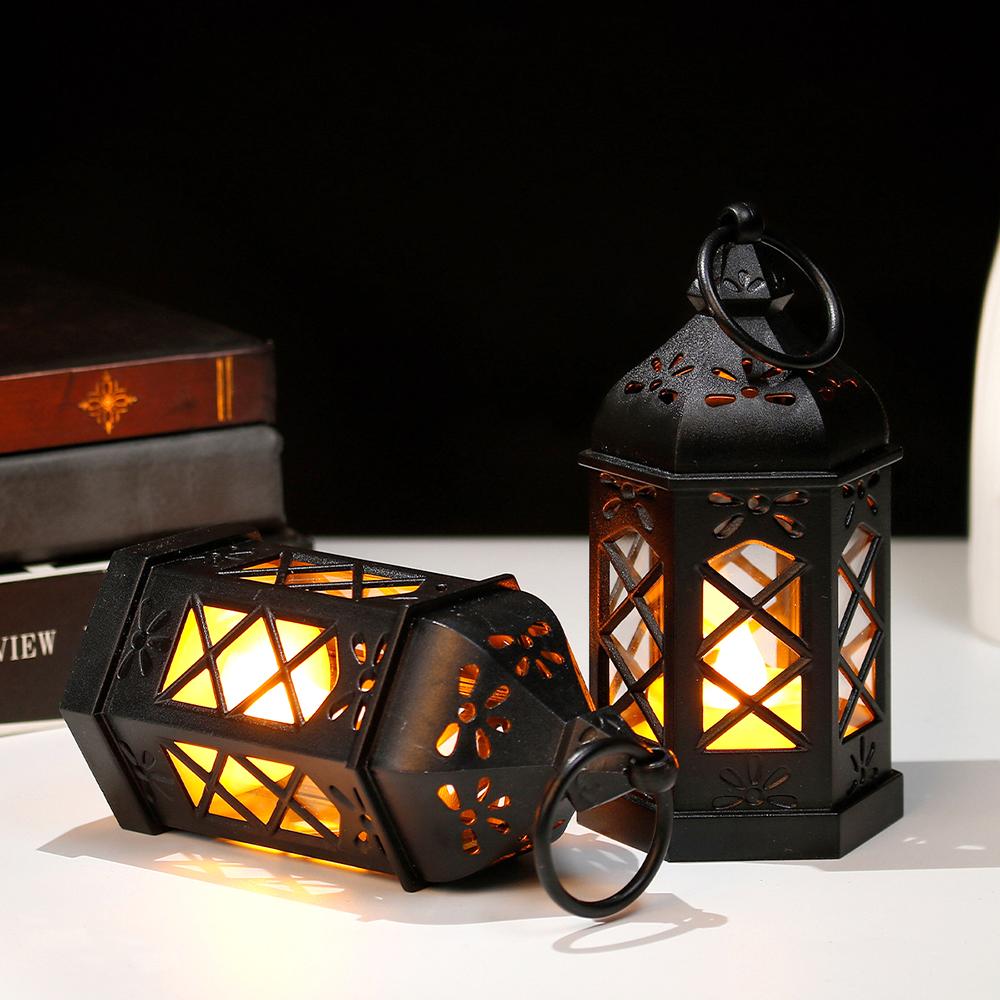 Vintage LED Candle Lantern Flameless Flickering Outdoor Indoor Hanging Decor for Garden Party Festival Atmosphere Lighting