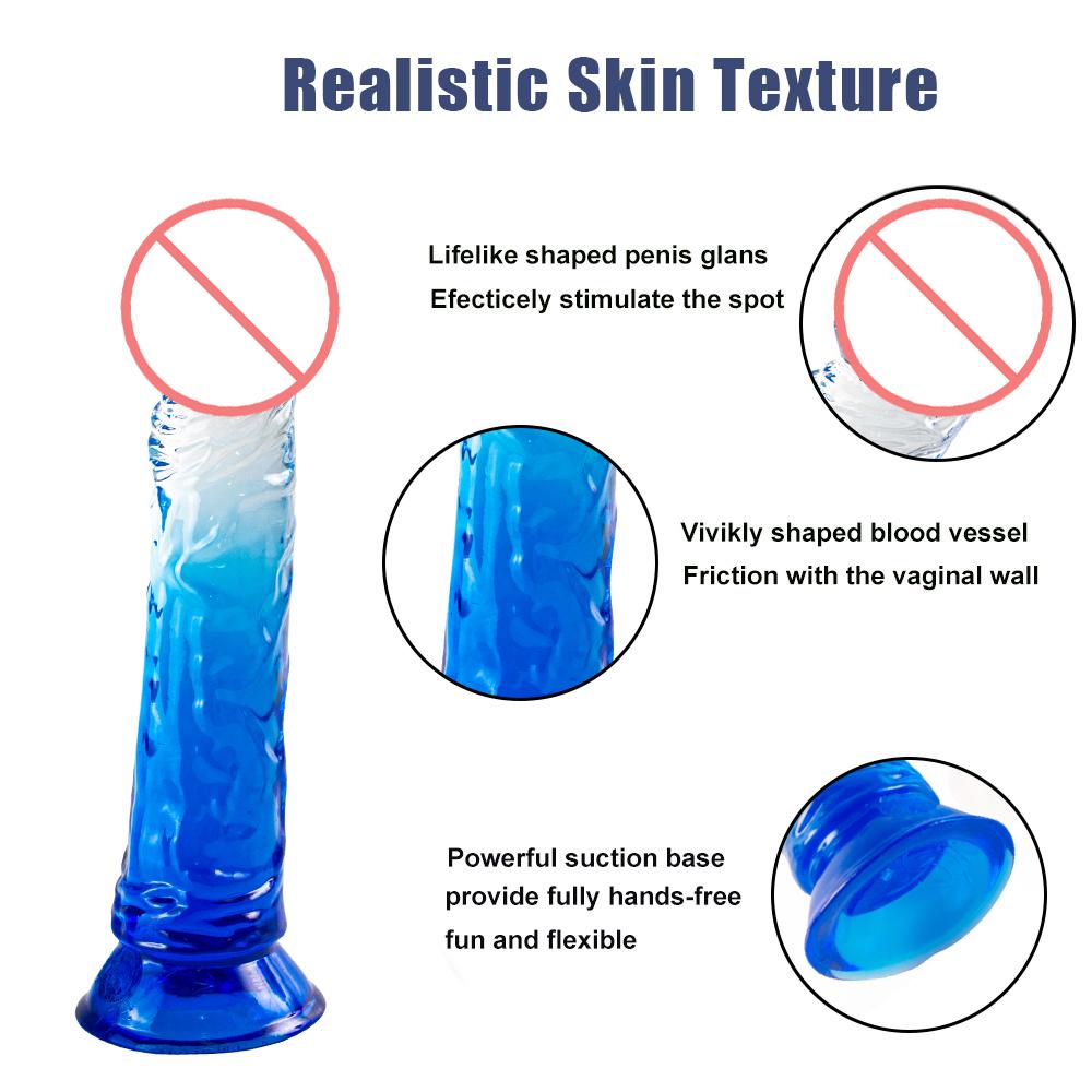 Transparent Soft Jelly Dildo Realistic Suction Cup Fake Dick Penis Sucker Butt Plug Sex Toys for Woman Men Vagina Anal Sex Toys