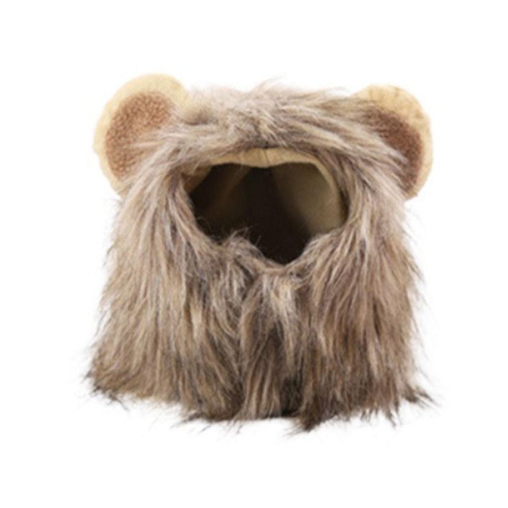 Soft Pet Lion Hat Breathable Cat Wig Hat Lion Mane Wig Cap Hat Cosplay Party