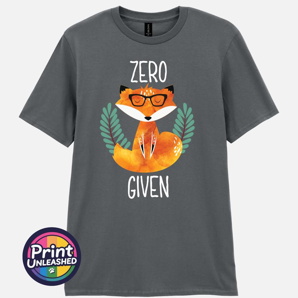 Zero Fox Given Grafik T-Shirt Lustiger Aufdruck Slogan T-Shirt Zen Fuchs Druck Lustiges Geschenk