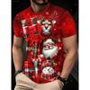 Herren Weihnachts-T-Shirt mit Weihnachtsmann & Schneemann Print, Festliches Oberteil, Lustiges Freizeit-T-Shirt, Perfektes Geschenk für den Weihnachtswichtel