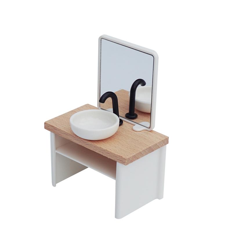 1/12 Dollhouse Simulation Washbasin Tub Toilet Model Freely Combined Bathroom Decor Dolls House Miniature Furniture Accessories