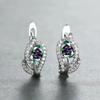 Elegant Multicolored Cz Hoop Earrings For Women Charming Purple Temperament Design Female Ear Jewelry Accessory For Wedding