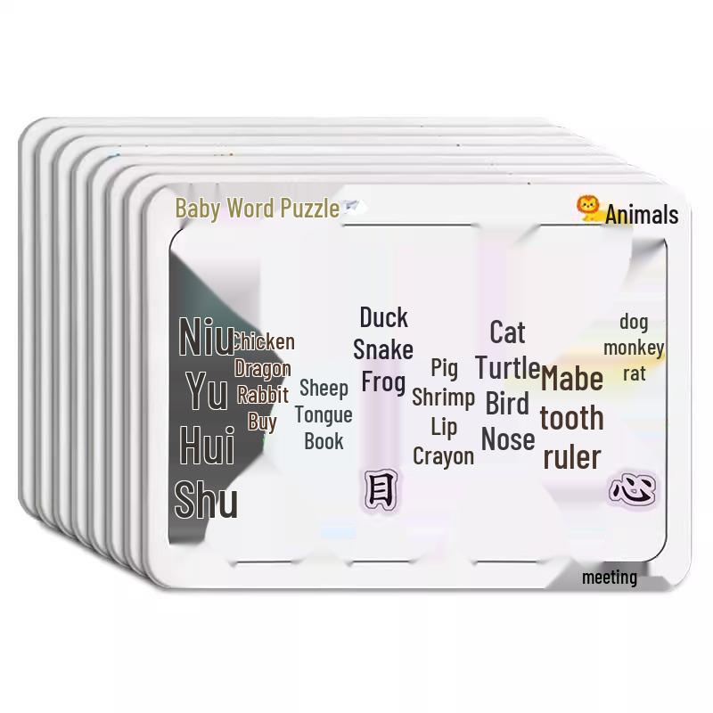 Advanced Educational Literacy Puzzle for Ages 3-6: Early Chinese Character Recognition Cards for Toddlers and Young Children