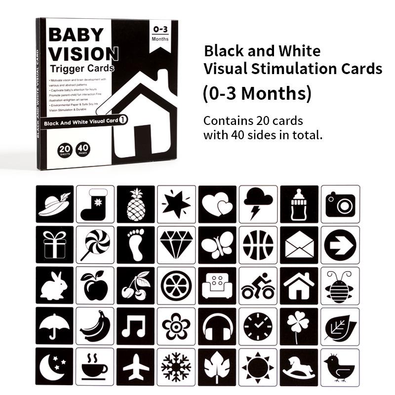 Black & White Baby Visual Cards for Early Development & Stimulation