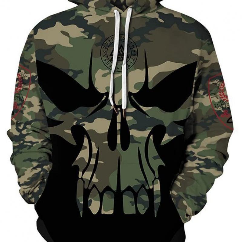 Wikinger-Krieger 3D-Druck Hoodie: Herren Trendiger Pullover Sweatshirt 2025 Edition