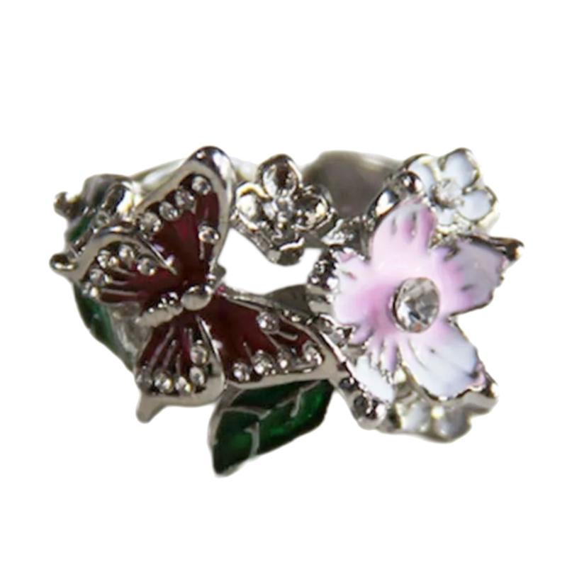 Opening Rings Flower Rings Hand Jewelry Fashion Rings Alloy Texture Adjustable Rings Suitable for Fashion Enthusiasts