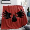 1Pc Blood Angels Cool Print Flannel Blanket, High Quality Comfortable for All Seasons, Home Decor, Warmth and Comfort, Perfect for Christmas Gifts 09