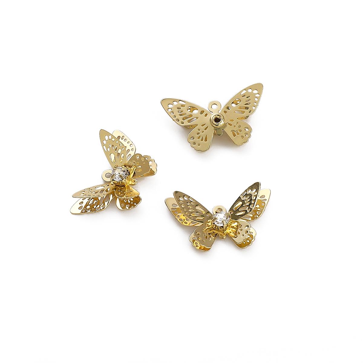 

Медная трехмерная подвеска из циркона с инкрустацией стрекозой и бабочкой для самостоятельного изготовления ювелирных изделий, аксессуары для рукоделия 20x13mm
