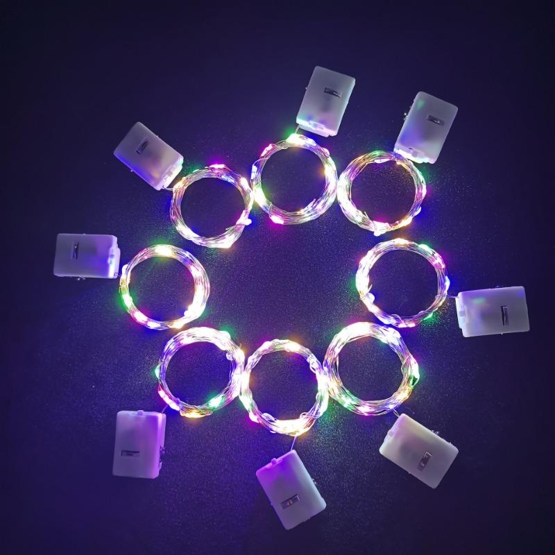 1SET Copper Wire Star Light Ambient Light Stall Night Market Decoration Room Birthday Arrangement Led Small Lantern Flashing Light String