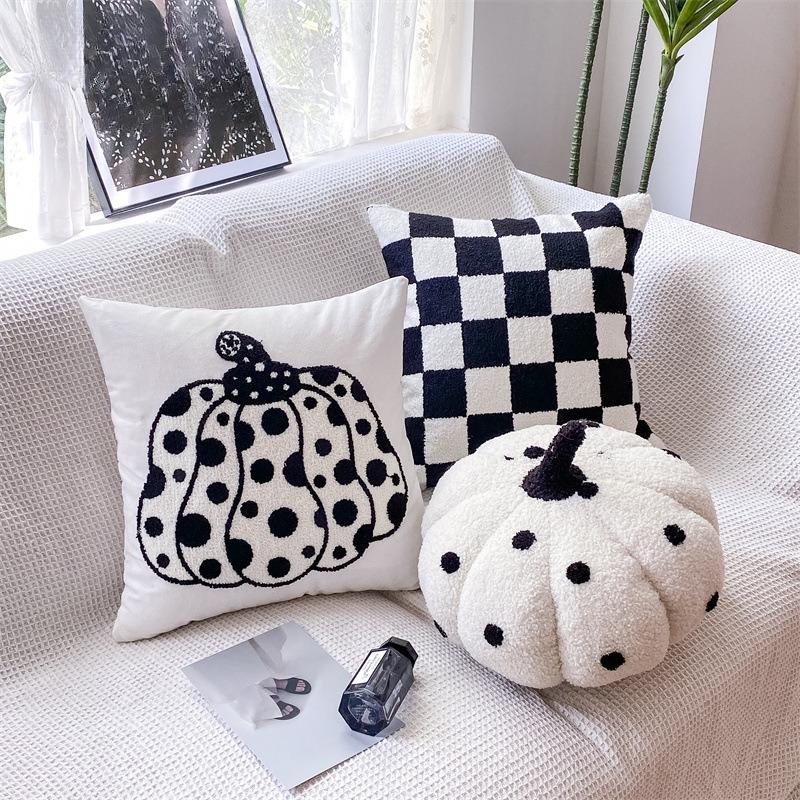 Jmg Clothing Unisex Black/White 45X45cm Throw Pillow Cover Homestay Modern Simple Waist Cushion Cover Decor Home Decorative Pillowcase