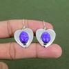 Charoite Earring 925 Sterling Silver Earring Handmade Earring Boho Jewelry Gemstone Earrings For Mom Natural Charoite Jewelry Gifts For Her