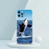 For iPhone 15 16 14 13 12 Mini 11 Pro Max XS X XR SE 7 8 Plus Silicone Clear Cover Orca Ocean Lovely Killer Whale Phone Case