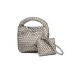 Handwoven Bucket Bag Women Small Tote Shoulder Crossbody Soft PU Leather Daily Use