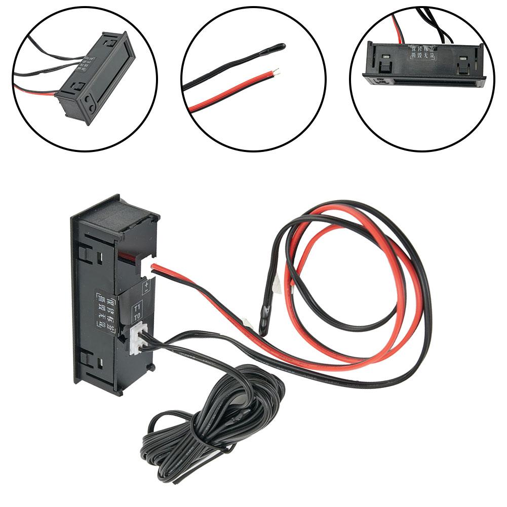 Clock Car Voltmeter LED Digital Display DC 5-27V Indoor Outdoor 12V 3in1