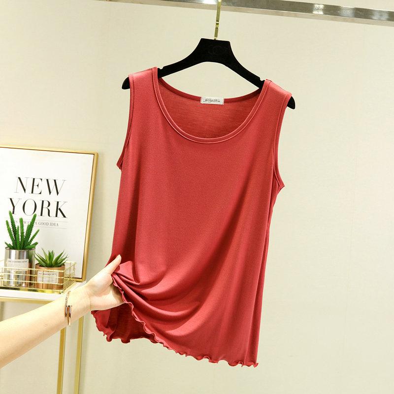 Women's Crew Neck Sleeveless Tank Top Loose Casual Modal Knit Vest Spring Autumn Plus Size Basic Undershirt