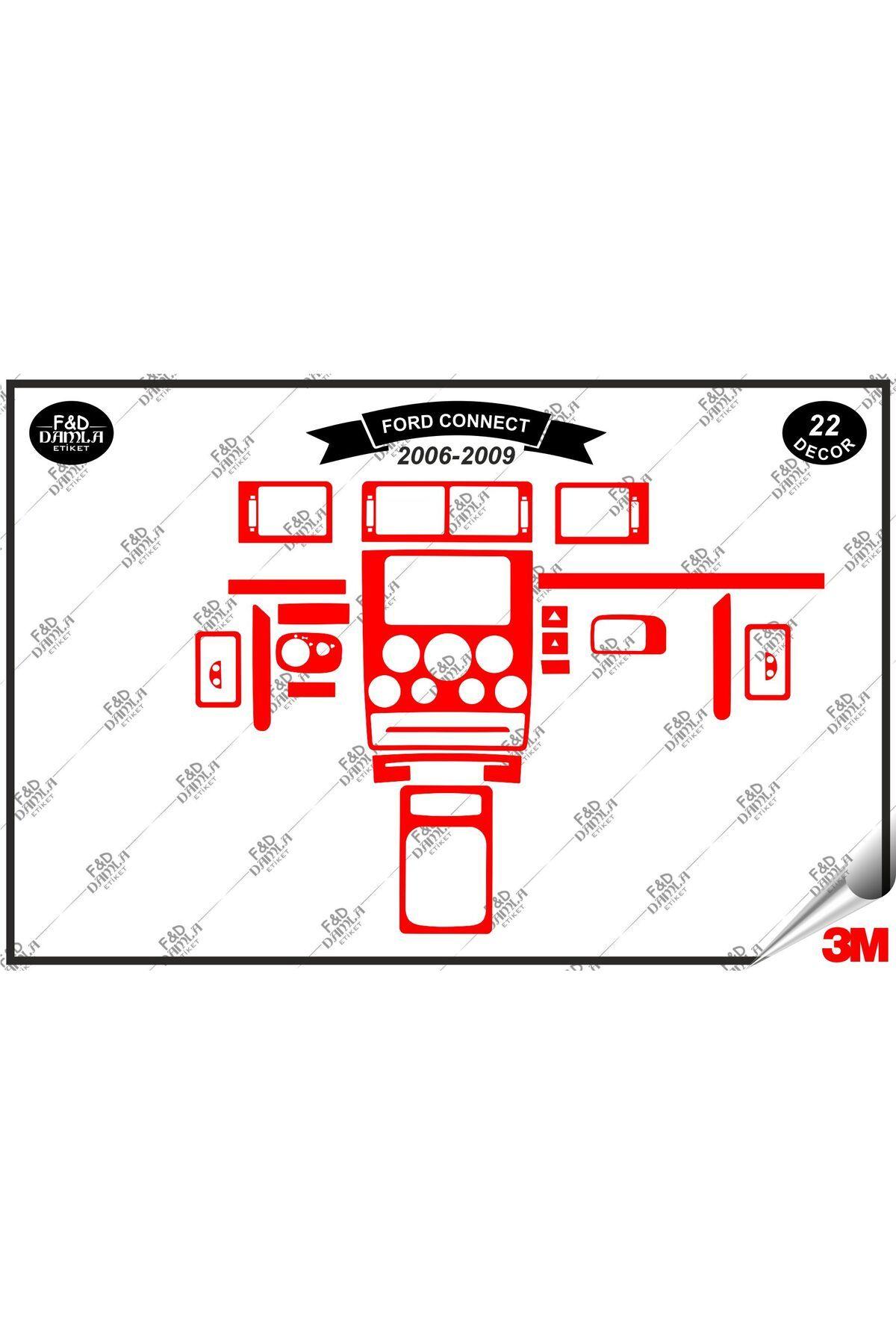 

Ford Connect 2006-2009 Torpido Konsol Trim Göğüs Maun Kaplama Set 22 Parça Kırmızı