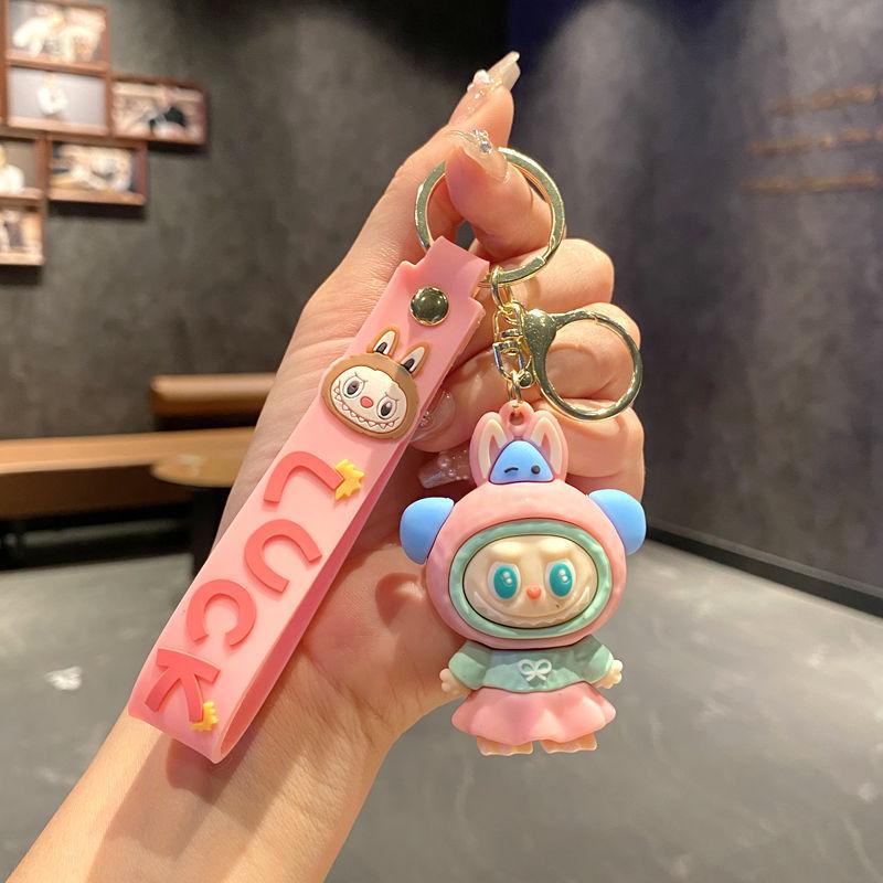

Cute Cartoon Labubu Pendant Keychain For Collectors And Birthday Gifts PinkDress