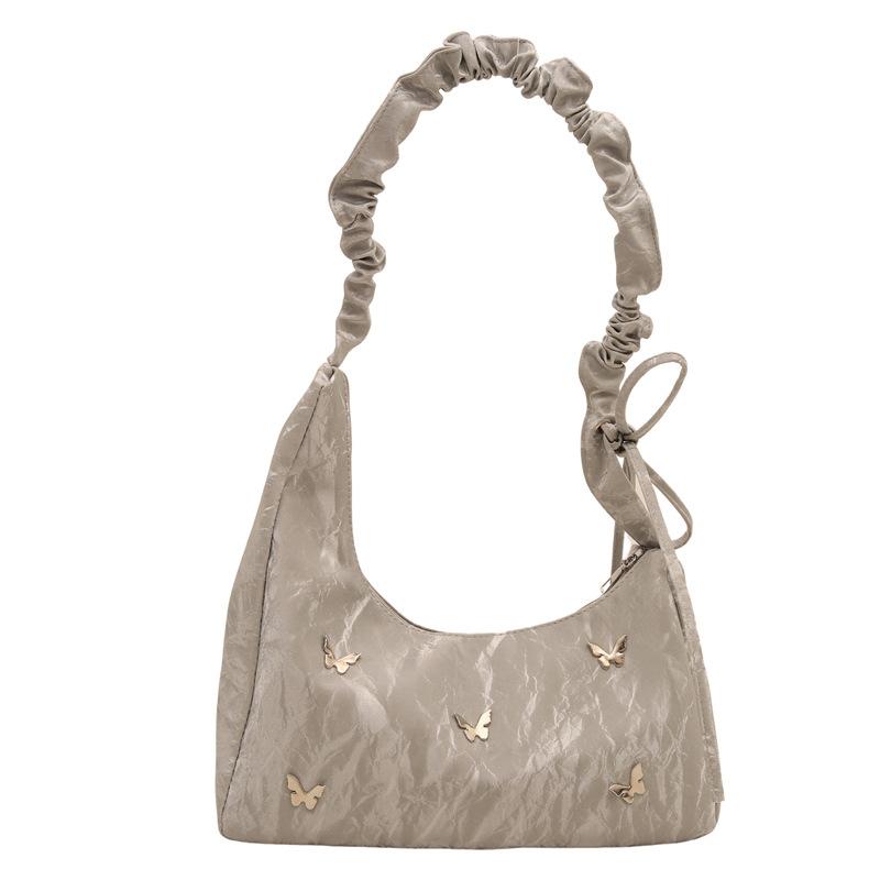 New Fashionable Butterfly Armpit Shoulder Bag Fashionable Trendy Crossbody Bag Pleated Design Dumpling Bag