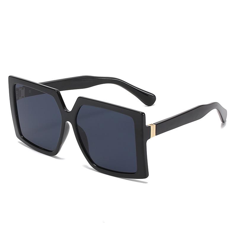 2024 Fashion Large Frame Square Sunglasses with Metal Accents - European & American Trend