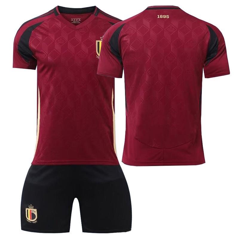Football training jersey 2425 European Cup Belgium football jersey home jersey Lukaku, summer children s short sleeves 16