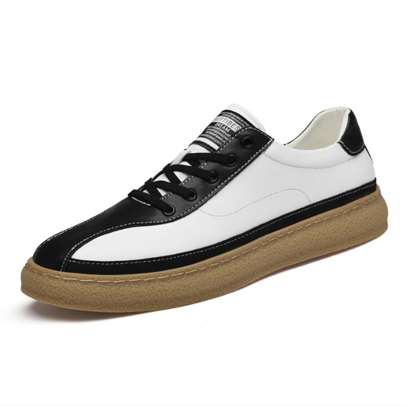 

Designer Brand Men s Genuine Leather Casual Shoes Thick Soled Wear-resistant Oxford Shoes Simple Beige Men s Sports Shoes 37 чорний білий колір