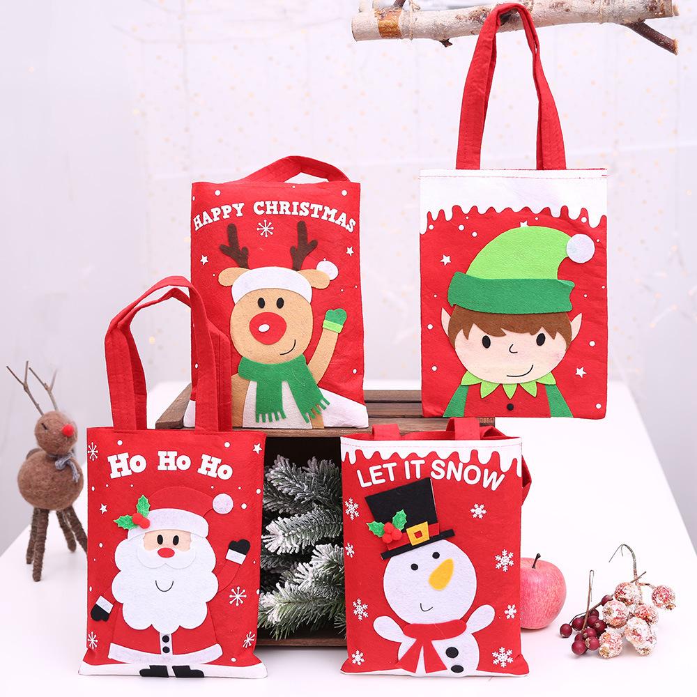 Christmas Decorations Cartoon Sticker Tote Bag Children'S Gift Candy Bag Gift Bag