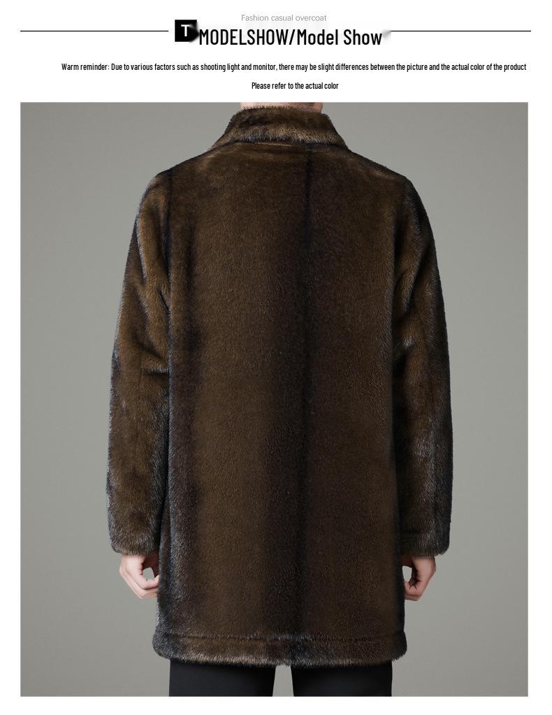 Wendbarer Nerz Herren Mittellanger Pelzmantel - 2025 Winter Revers Stil für Mittleres Alter Wärme