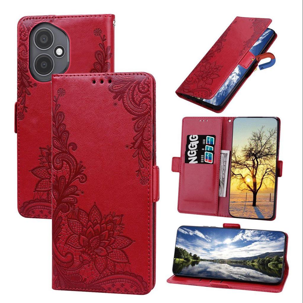 Lace Floral Print PU Leather Flip Wallet Phone Case for HONOR 400 Cover