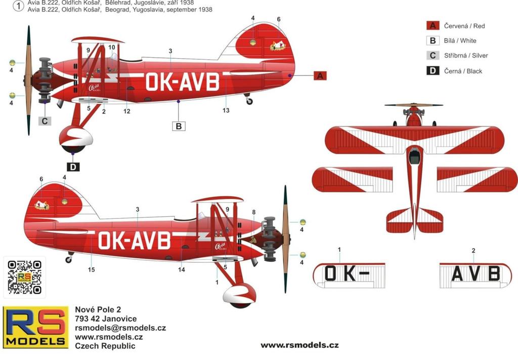 RS Model 1/72 Scale Avia Ba.122 Berlin 1936 Limited Edition Plastic Model Kit 94023 (Airplane)