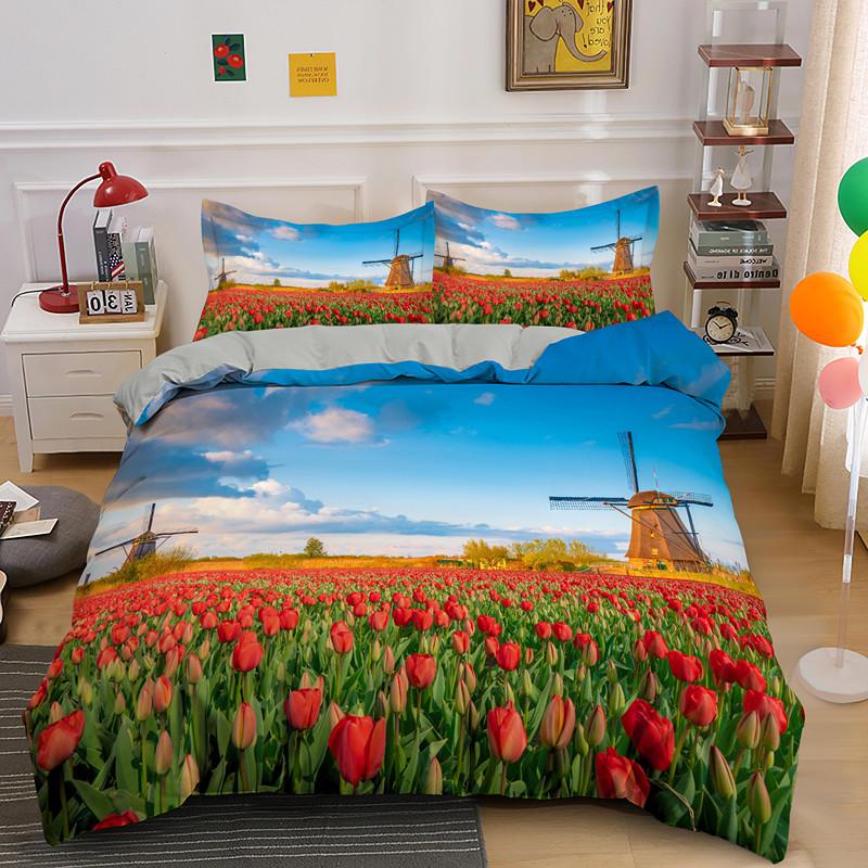 Beautiful Tulip Bedding Set Single Double Queen King Duvet Cover With Pillowcase Bed Sets Home Textile Drop Shipping