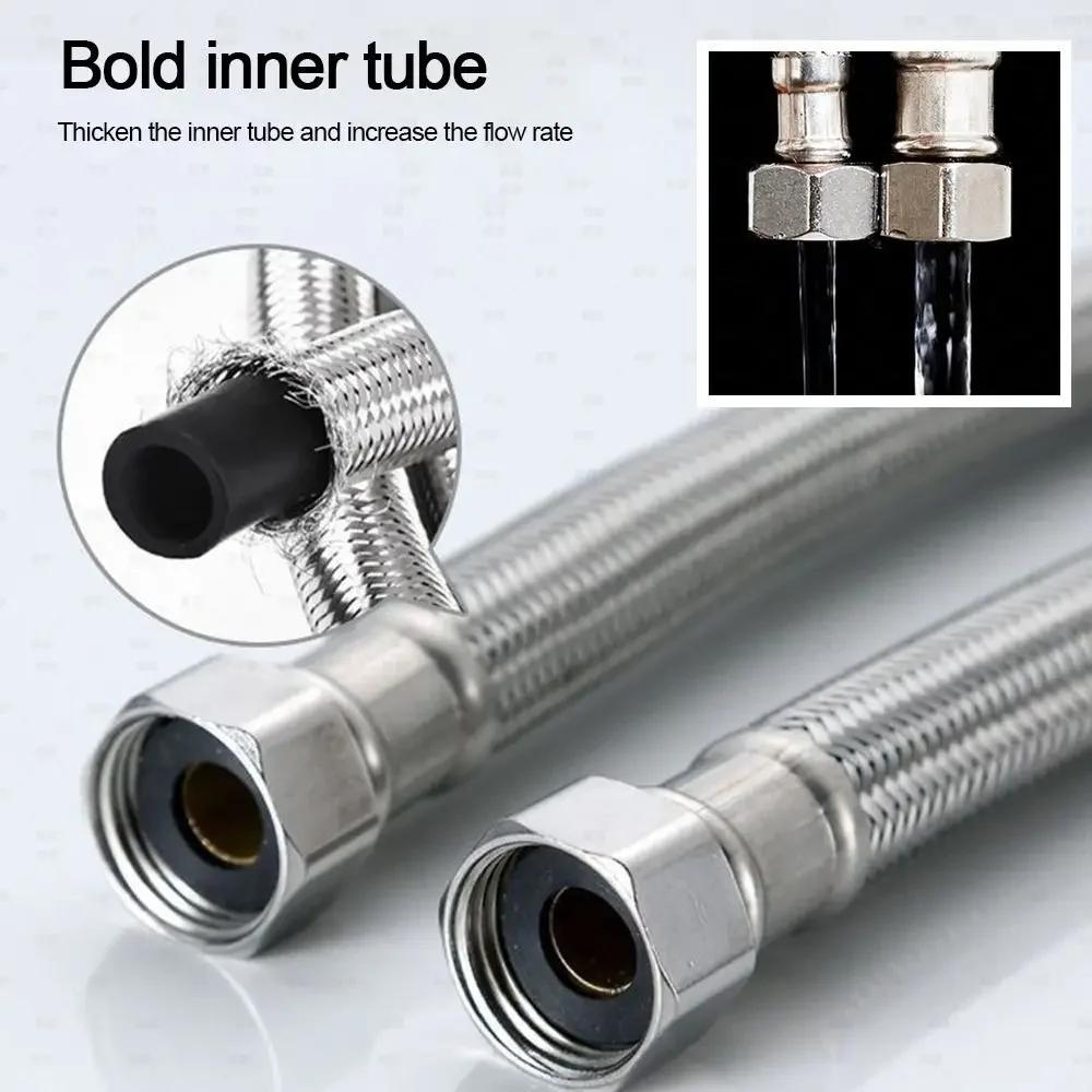 304 Stainless Steel Spring Shower Hose Explosion-proof Large Flow Toilets Water Hose Extendable Replacement Bath Connect Pipe