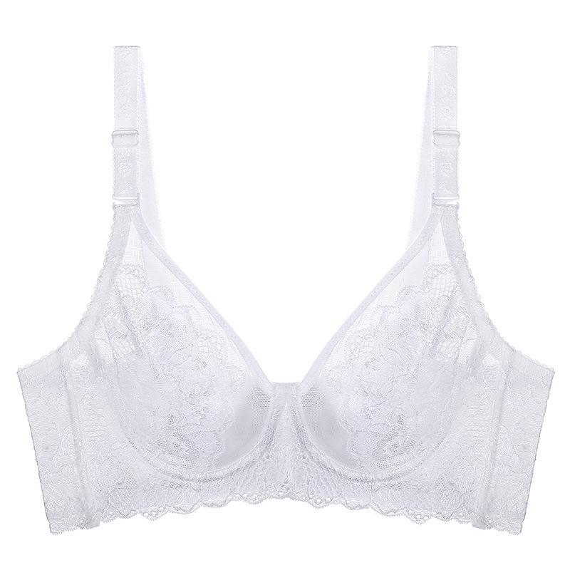 

Thin, Sexy Lace Large-Size Bra: Adjustable, Breathable, Summer Fit for a Slim Look, Gathers Underarm Fat 38/85B белый