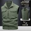 Direct sales M-8XL large size men's outdoor fishing tooling casual double-sided vest young and middle-aged stand-up collar