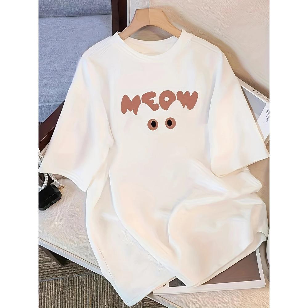 Women'S Casual T-Shirt with Graphic Fit Short Sleeve Round Neck All-Season Top for Summer