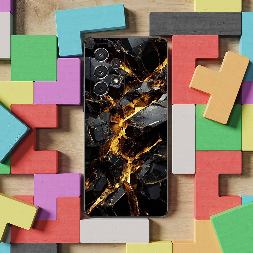 Black Gold Art Marble Phone For Samsung S22,S25,S24,S23,Ultra,FE,Plus,S21,S20,S10,S9,Lite,Soft Silicone Black