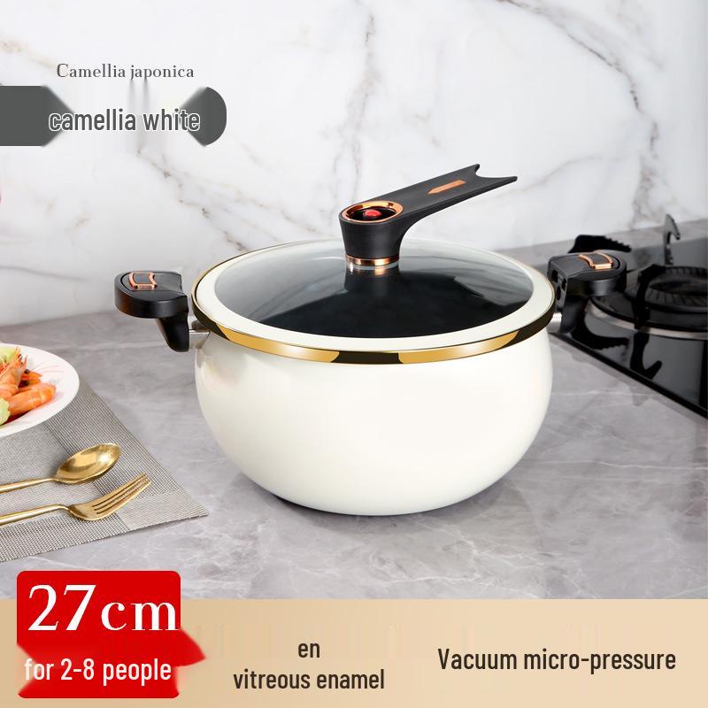Large Capacity Non-Stick Micro-Pressure Cooker with Maifan Stone, Pumpkin Design, Ideal for Stews and Soups