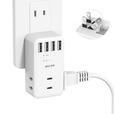 Mscien Outlet Tap USB Power Tap USB Lightning Guard Outlet 3 AC Outlets 4 USB Ports Octopus Foot Outlet Direct Plug Tap OA Tap Branch Charging Tap
