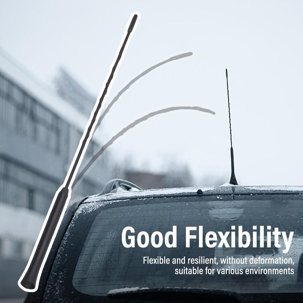 11in Universal Car Roof Mast Anti-noise Stereo Antenna Whip-styling AM/FM Radio Amplified Aerial Replacement Truck Accessories