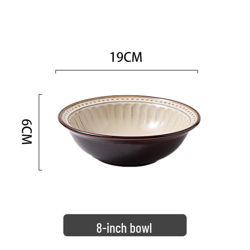 

ZISIZ Vintage Embossed Ceramic Bowl