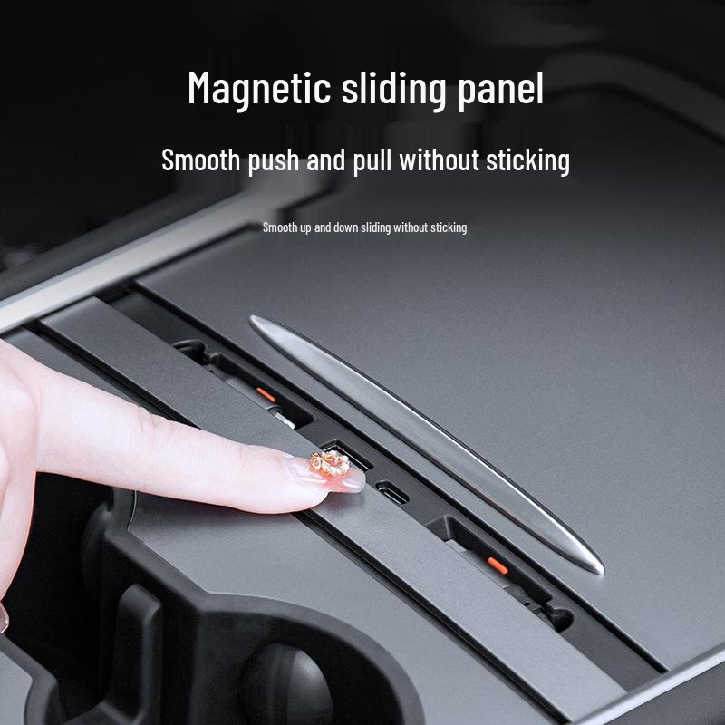 Příslušenství pro osvěžení modelu Tesla 3/Y, výsuvný dok s rychlonabíjením PD pro středovou konzoli.