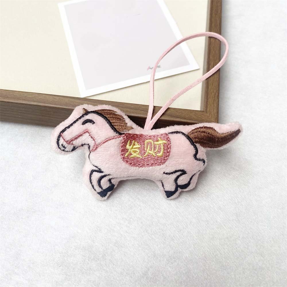 Mascot Plush Horse Keychain Creative Cartoon Steed Doll Zodiac Pony Figurine  Home Decoration